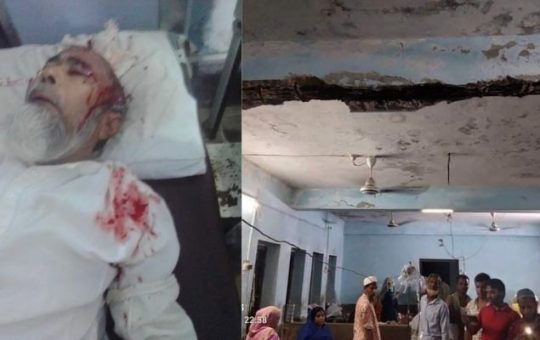 The patient was injured when plaster fell on the roof of the hospital in Betagi, Barguna