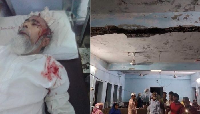 The patient was injured when plaster fell on the roof of the hospital in Betagi, Barguna